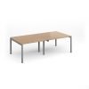 Adapt rectangular boardroom table 2400mm x 1200mm - silver frame Beech top - EBT2412-S-B