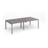 Adapt rectangular boardroom table 2400mm x 1200mm - silver frame Grey Oak Top - EBT2412-S-GO