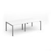 Adapt rectangular boardroom table 2400mm x 1200mm - silver frame White Top - EBT2412-S-WH