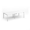 Adapt rectangular boardroom table 2400mm x 1200mm - white frame White Top - EBT2412-WH-WH