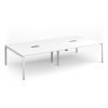 Adapt rectangular boardroom table 3200mm x 1600mm with 2 cutouts 272mm x 132mm - white frame White Top - EBT3216-CO-WH-WH