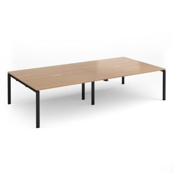 Adapt rectangular boardroom table 3200mm x 1600mm - black frame Beech top - EBT3216-K-B
