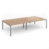 Adapt rectangular boardroom table 3200mm x 1600mm - silver frame Beech top - EBT3216-S-B