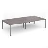 Adapt rectangular boardroom table 3200mm x 1600mm - silver frame Grey Oak Top - EBT3216-S-GO