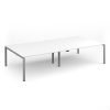 Adapt rectangular boardroom table 3200mm x 1600mm - silver frame White Top - EBT3216-S-WH