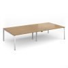 Adapt rectangular boardroom table 3200mm x 1600mm - white frame Grey Oak Top - EBT3216-WH-GO