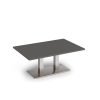 Eros rectangular coffee table with flat brushed steel rectangular base and twin uprights 1200mm x 800mm - Onyx Grey - ECR1200-BS-OG