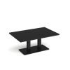 Eros rectangular coffee table with flat black rectangular base and twin uprights 1200mm x 800mm - Onyx Grey - ECR1200-K-OG