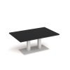 Eros rectangular coffee table with flat white rectangular base and twin uprights 1200mm x 800mm - Onyx Grey - ECR1200-WH-OG