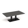 Eros rectangular coffee table with flat black rectangular base and twin uprights 1400mm x 800mm - Onyx Grey - ECR1400-K-OG