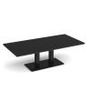 Eros rectangular coffee table with flat black rectangular base and twin uprights 1600mm x 800mm - Black - ECR1600-K-BK