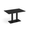 Eros rectangular dining table with flat black rectangular base and twin uprights 1200mm x 800mm - Black - EDR1200-K-BK