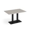 Eros rectangular dining table with flat black rectangular base and twin uprights 1200mm x 800mm - Light Grey - EDR1200-K-LG