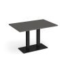Eros rectangular dining table with flat black rectangular base and twin uprights 1200mm x 800mm - Onyx Grey - EDR1200-K-OG