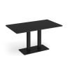 Eros rectangular dining table with flat black rectangular base and twin uprights 1400mm x 800mm - Black - EDR1400-K-BK