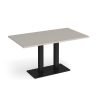 Eros rectangular dining table with flat black rectangular base and twin uprights 1400mm x 800mm - Light Grey - EDR1400-K-LG