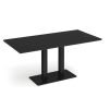 Eros rectangular dining table with flat black rectangular base and twin uprights 1600mm x 800mm - Black - EDR1600-K-BK