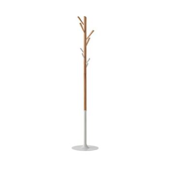Elara coat stand with 8 coat hooks - White & Oak - ELCS