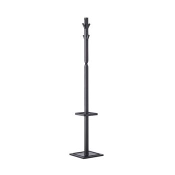 Epsilon coat stand with 4 coat hooks and 4 umbrella hooks - Black - EPCS