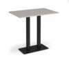 Eros rectangular poseur table with flat black rectangular base and twin uprights 1200mm x 800mm - Light Grey - EPR1200-K-LG
