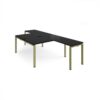 Adapt back to back desks 1400mm x 1600mm with 800mm return desks - green frame black top - ER14168-GN-BK