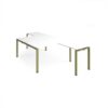 Adapt back to back desks 1400mm x 1600mm with 800mm return desks - green frame White Top - ER14168-GN-WH