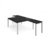Adapt back to back desks 1400mm x 1600mm with 800mm return desks - silver frame black top - ER14168-S-BK