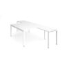 Adapt back to back desks 1400mm x 1600mm with 800mm return desks - white frame White Top - ER14168-WH-WH