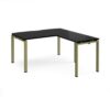 Adapt desk 1400mm x 800mm with 800mm return desk - green frame black top - ER1488-GN-BK