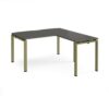 Adapt desk 1400mm x 800mm with 800mm return desk - green frame storm grey top - ER1488-GN-OG