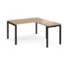 Adapt desk 1400mm x 800mm with 800mm return desk - black frame Beech top - ER1488-K-B