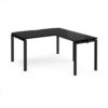 Adapt desk 1400mm x 800mm with 800mm return desk - black frame black top - ER1488-K-BK