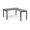 Adapt desk 1400mm x 800mm with 800mm return desk - black frame Grey Oak Top - ER1488-K-GO