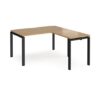 Adapt desk 1400mm x 800mm with 800mm return desk - black frame Oak Top - ER1488-K-O