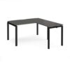 Adapt desk 1400mm x 800mm with 800mm return desk - black frame storm grey top - ER1488-K-OG