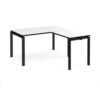 Adapt desk 1400mm x 800mm with 800mm return desk - black frame White Top black edge - ER1488-K-WK