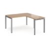 Adapt desk 1400mm x 800mm with 800mm return desk - silver frame Beech top - ER1488-S-B