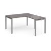 Adapt desk 1400mm x 800mm with 800mm return desk - silver frame Grey Oak Top - ER1488-S-GO