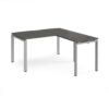 Adapt desk 1400mm x 800mm with 800mm return desk - silver frame storm grey top - ER1488-S-OG