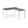 Adapt desk 1400mm x 800mm with 800mm return desk - white frame Walnut top - ER1488-WH-W