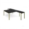 Adapt back to back desks 1600mm x 1600mm with 800mm return desks - green frame black top - ER16168-GN-BK
