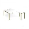 Adapt back to back desks 1600mm x 1600mm with 800mm return desks - green frame White Top - ER16168-GN-WH