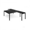 Adapt back to back desks 1600mm x 1600mm with 800mm return desks - black frame black top - ER16168-K-BK