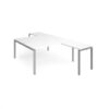 Adapt back to back desks 1600mm x 1600mm with 800mm return desks - silver frame White Top - ER16168-S-WH