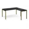 Adapt desk 1600mm x 800mm with 800mm return desk - green frame black top - ER1688-GN-BK