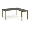 Adapt desk 1600mm x 800mm with 800mm return desk - green frame storm grey top - ER1688-GN-OG