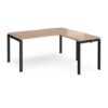 Adapt desk 1600mm x 800mm with 800mm return desk - black frame Beech top - ER1688-K-B