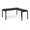 Adapt desk 1600mm x 800mm with 800mm return desk - black frame black top - ER1688-K-BK