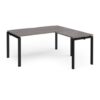 Adapt desk 1600mm x 800mm with 800mm return desk - black frame Grey Oak Top - ER1688-K-GO