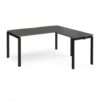 Adapt desk 1600mm x 800mm with 800mm return desk - black frame storm grey top - ER1688-K-OG